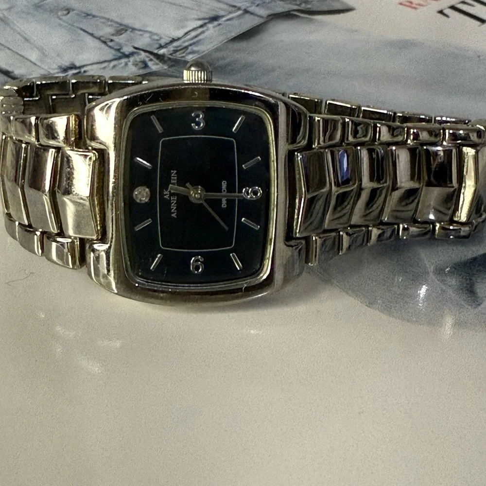 ANNE KLEIN Silver Stainless Steel Watch / Black Face dial